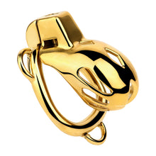 Lade das Bild in den Galerie-Viewer, Golden Short Smooth Stainless Steel Mamba Cage with Belt in alternate gallery view 5
