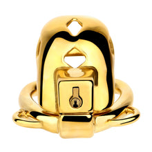 Lade das Bild in den Galerie-Viewer, Golden Short Smooth Stainless Steel Mamba Cage with Belt in alternate gallery view 11
