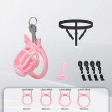 Charger l'image dans la galerie, Honeycomb Invisible Chastity Cage With 4 Silicone Rings 9
