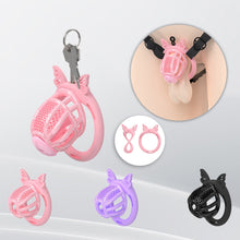 Charger l'image dans la galerie, Honeycomb Invisible Chastity Cage With 4 Silicone Rings 3
