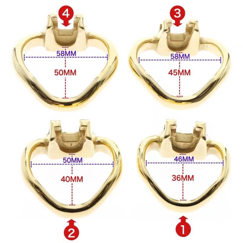 HTV3 Gold Chastity Cage' Ring product view