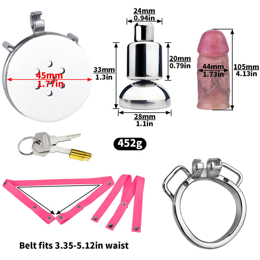 Inverted Chastity Cage with Large Dildo with Arc Ring, gallery view 18