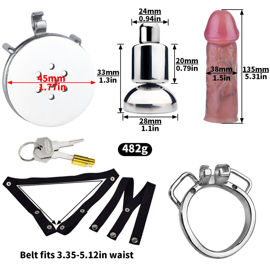 Inverted Chastity Cage with Large Dildo with Arc Ring, gallery view 17