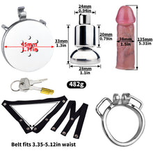 Load image into Gallery viewer, Inverted Chastity Cage with Large Dildo with Arc Ring
