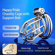 Lade das Bild in den Galerie-Viewer, Happy Pride Chastity Cage With Support 
