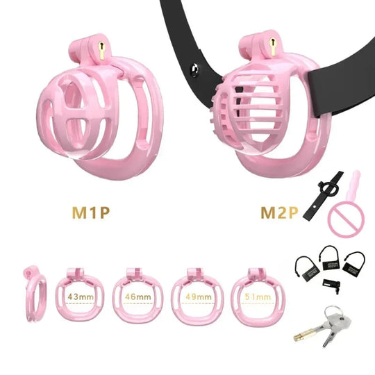 Male Micro Chastity Cage with Urethral Catheter product view