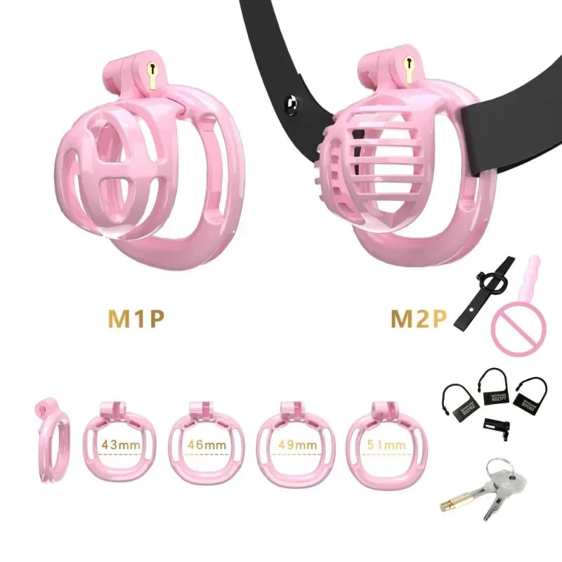 Male Micro Chastity Cage with Urethral Catheter product view