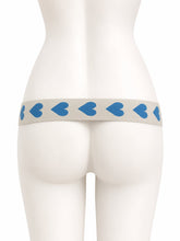 Charger l'image dans la galerie, Blue hearts support strap shown from the rear on a display mannequin
