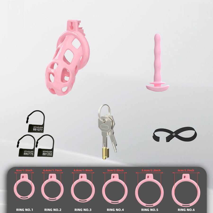 Pearl Pink Cobra Soft Silicone Chastity Cage 3