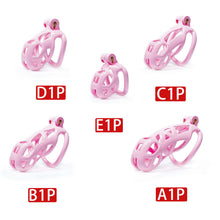 Lade das Bild in den Galerie-Viewer, Pink Mamba Chastity Cage Kit 1.77 to 4.13 inches Long feature details graphic 2

