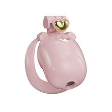 Charger l'image dans la galerie, Solid pink heart resin chastity cage from an angle
