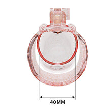 Charger l'image dans la galerie, Transparent pink heart chastity cage width measurement, 40 mm
