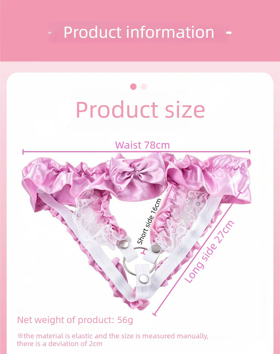 Pink Lace Bow Chastity Belt, gallery view 6