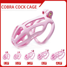 Lade das Bild in den Galerie-Viewer, Pink Stripe Mamba Chastity Cage Kit 1.77 To 4.13 Inches feature details graphic 1
