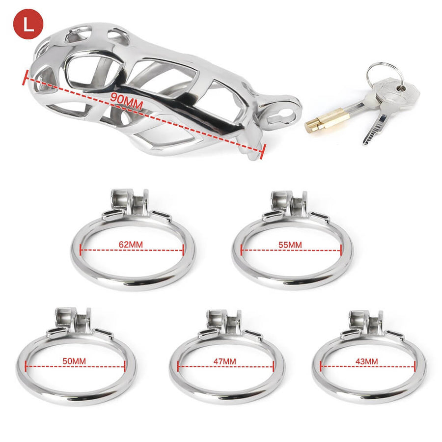 Stainless Steel Cobra Chastity Cage, gallery view 8