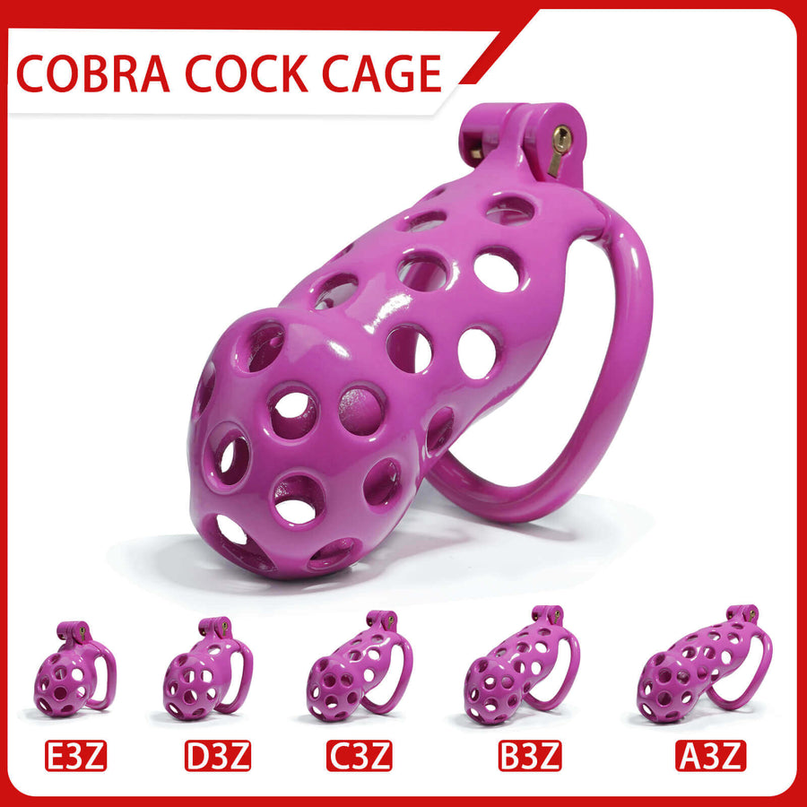 Purple Hole Mamba Chastity Cage Kit 1.77 To 4.13 Inches feature details graphic 1
