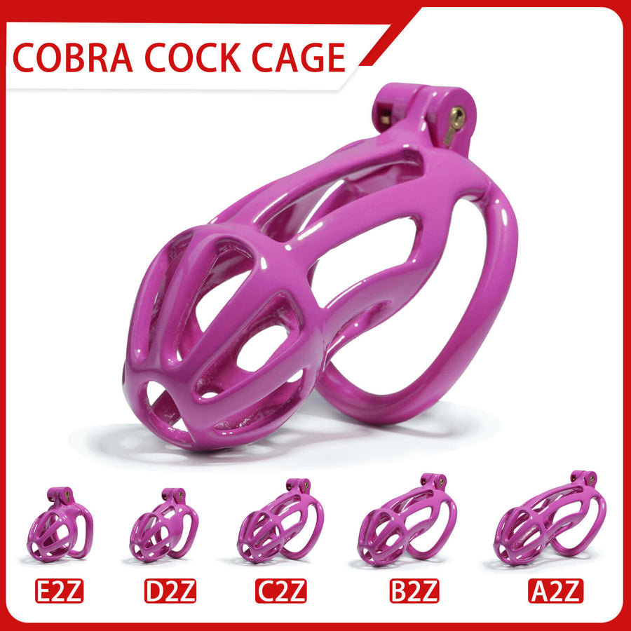 Purple Stripe Mamba Chastity Cage Kit 1.77 To 4.13 Inches feature details graphic 1