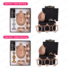 Load image into Gallery viewer, Pussy Chastity Cage With Wearable Butt Plug
