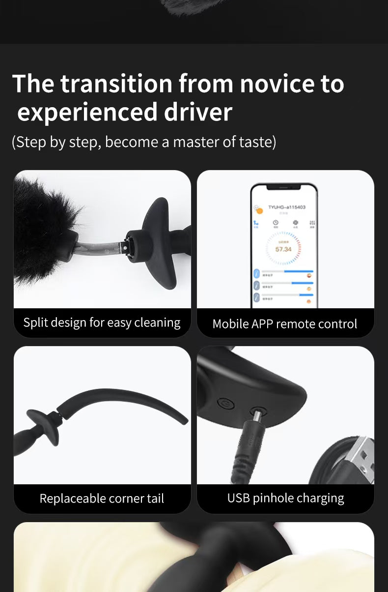 QIUI Shake Tail Shock Butt Plug Remotely (Vibration And Electric Shock), gallery view 24