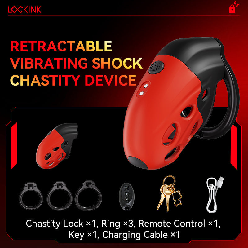 Lockink Electro Vibe Retractable Chastity Cage, gallery view 7