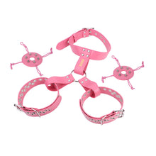 Charger l'image dans la galerie, Pink harness with detachable covers laid out beside the breast bands
