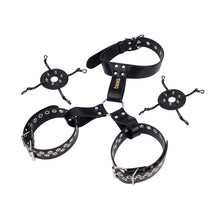 Charger l'image dans la galerie, Black harness with detachable covers laid out beside the breast bands
