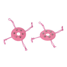Charger l'image dans la galerie, Pair of pink riveted covers with four elastic fastening cords

