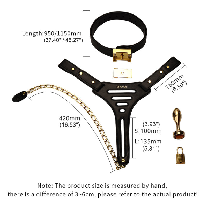 Female Chatity Leather Belt, gallery view 3