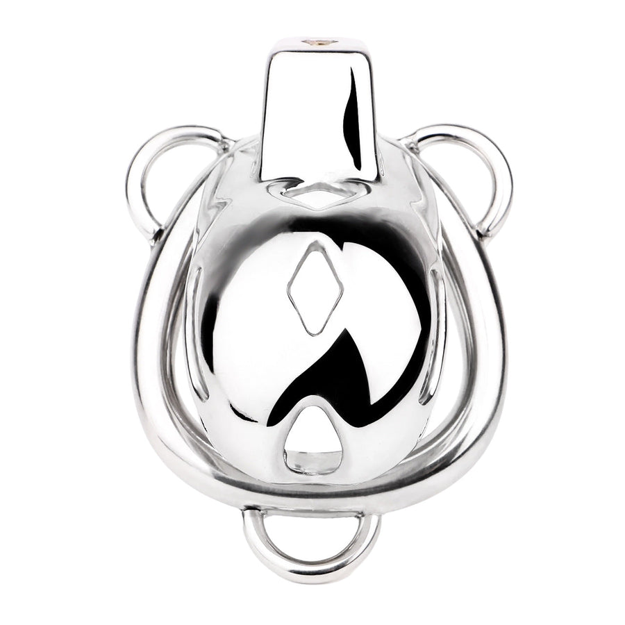 Short Smooth Stainless Steel Mamba Cage with Belt in alternate gallery view 10