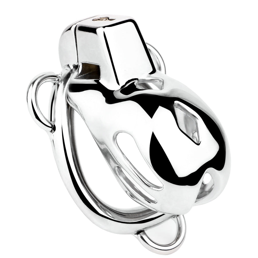 Short Smooth Stainless Steel Mamba Cage with Belt in alternate gallery view 14