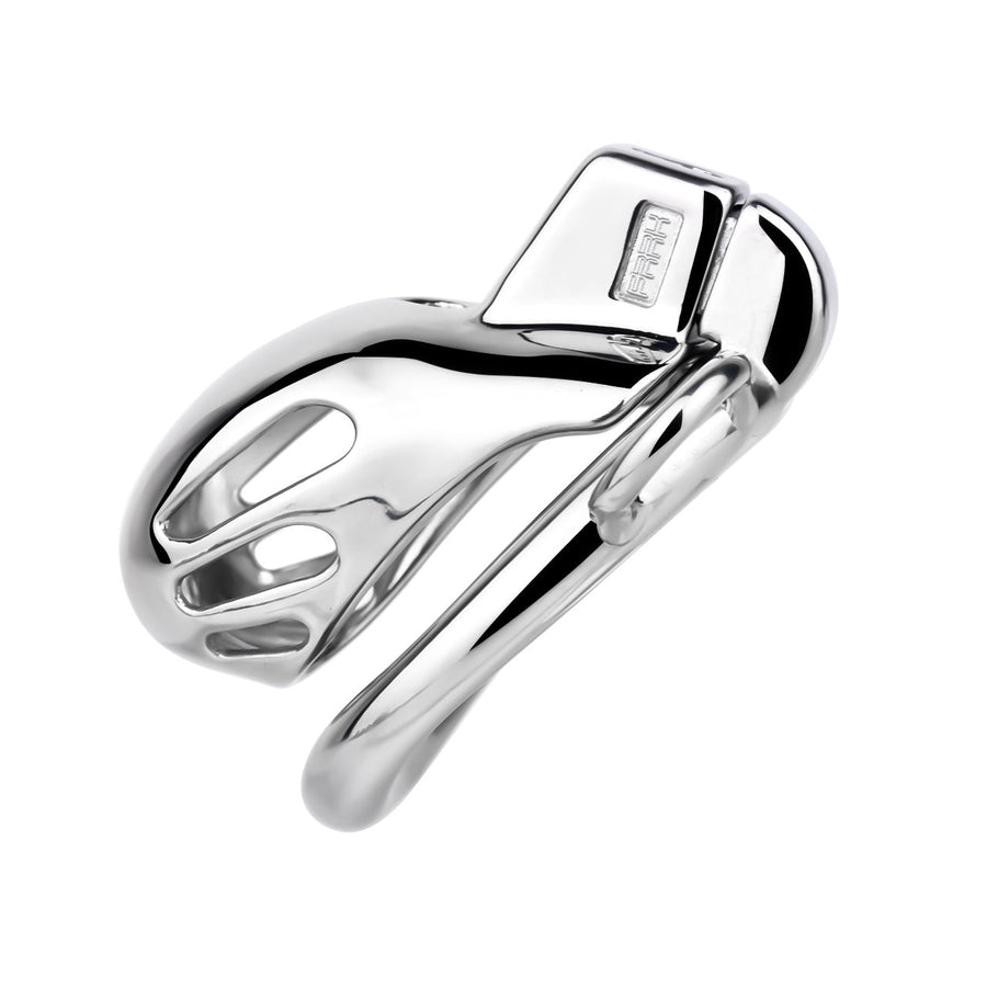 Short Smooth Stainless Steel Cobra Cage with Belt, gallery view 15