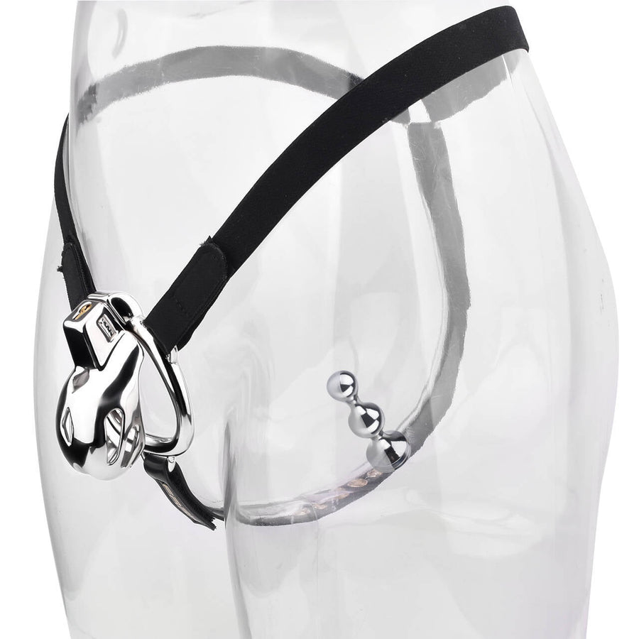 Short Smooth Stainless Steel Mamba Cage with Belt in the main gallery view