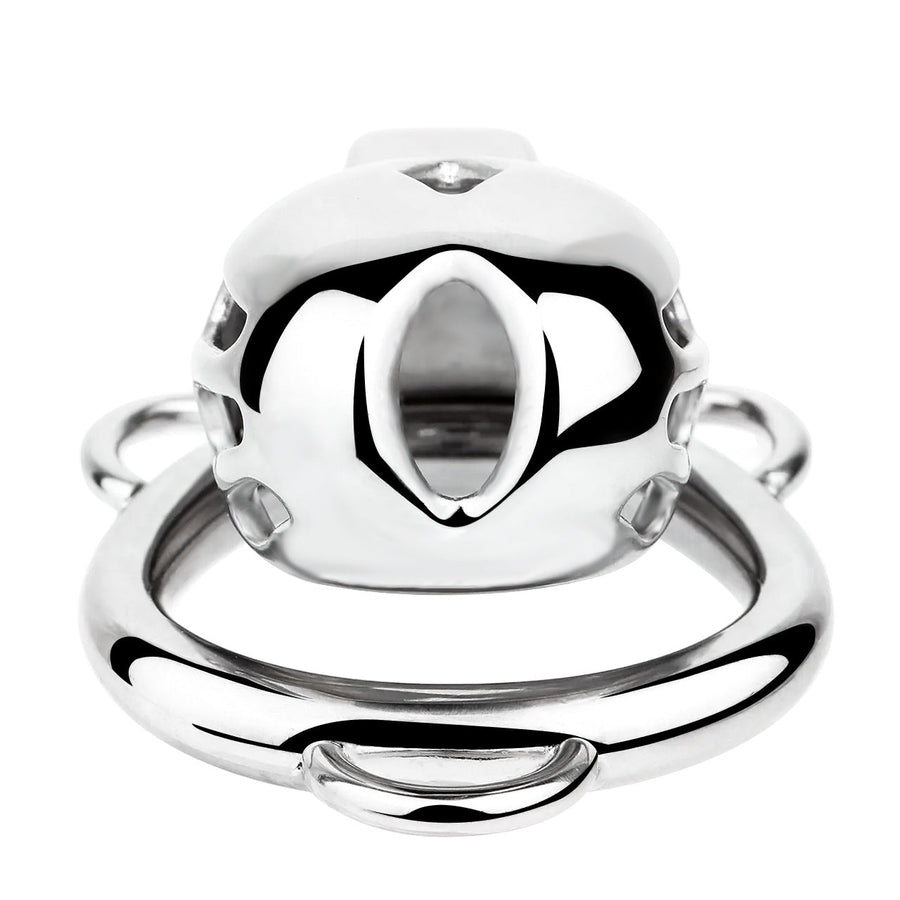 Short Smooth Stainless Steel Mamba Cage with Belt in alternate gallery view 6