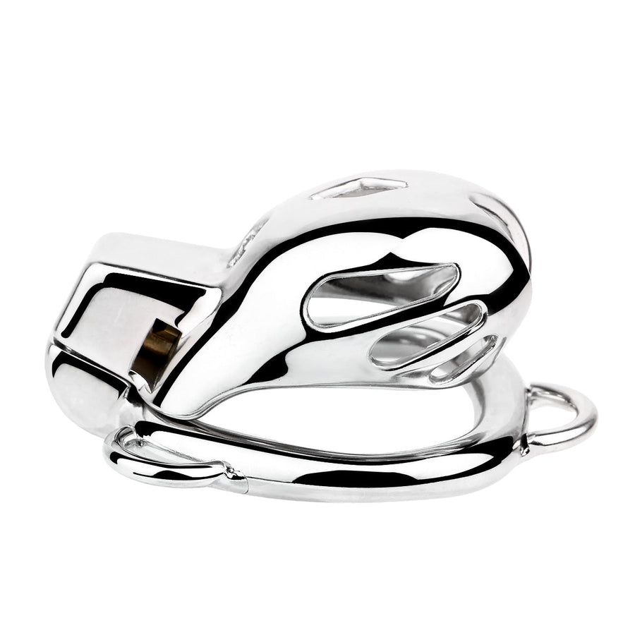 Short Smooth Stainless Steel Mamba Cage with Belt in alternate gallery view 7