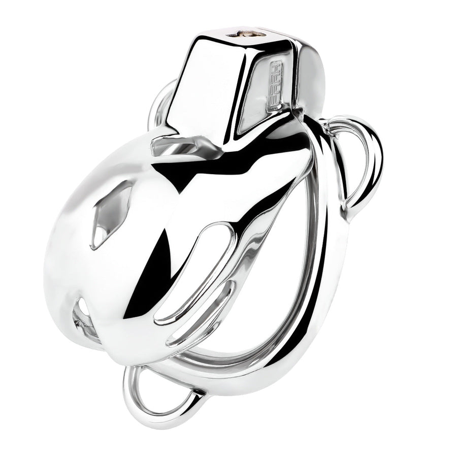 Short Smooth Stainless Steel Mamba Cage with Belt in alternate gallery view 8