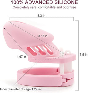 Silicone Chastity Cage Pink & Short