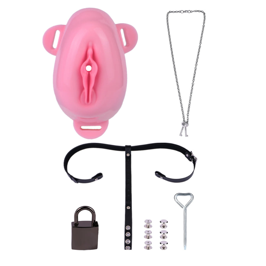 Sissy Silicone Chastity Cage with Belt 6