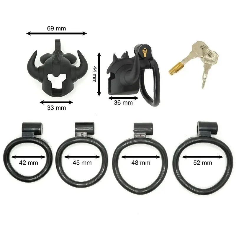 Sissy Bullhorn Chastity Cage, gallery view 6