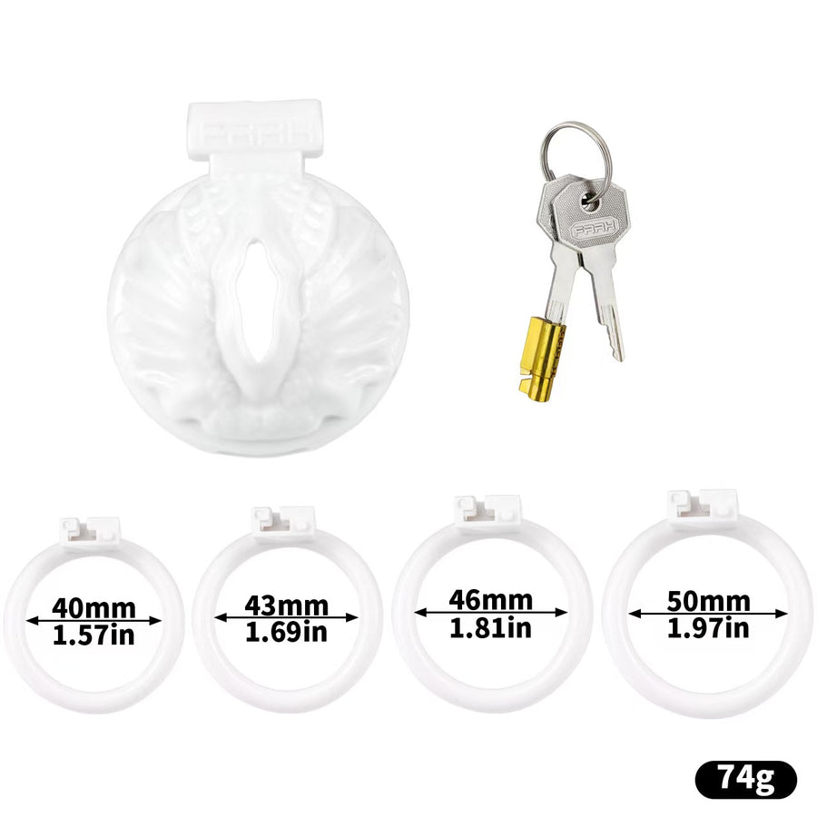 Sissy Pussy Chastity Cage - white cage