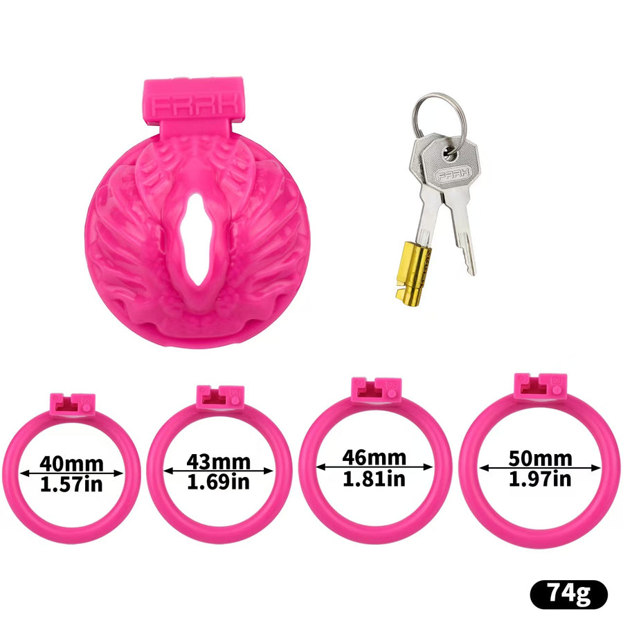 Sissy Pussy Chastity Cage - rose red