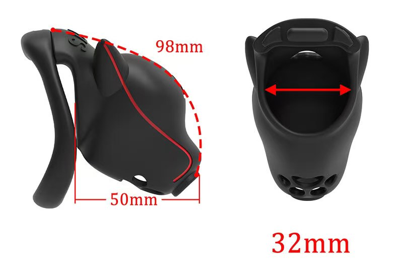 Slave Dog Head Chastity Cage - Invisible Version 