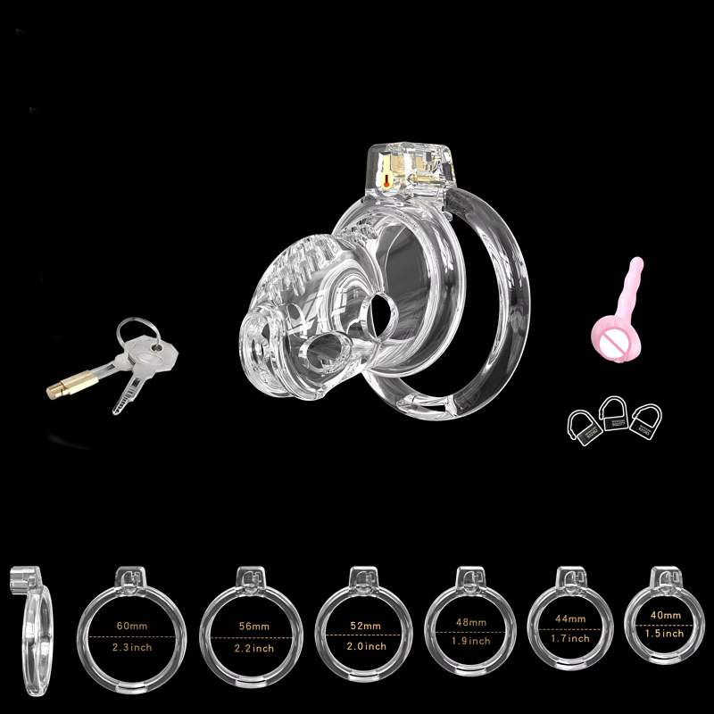 Soft Cage For Permanent Chastity  - with 6 rings