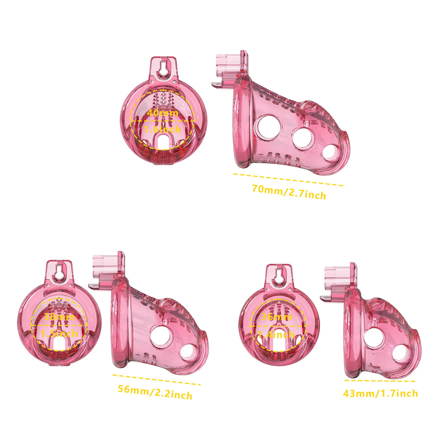 Soft Cage For Permanent Chastity  - pink cage size