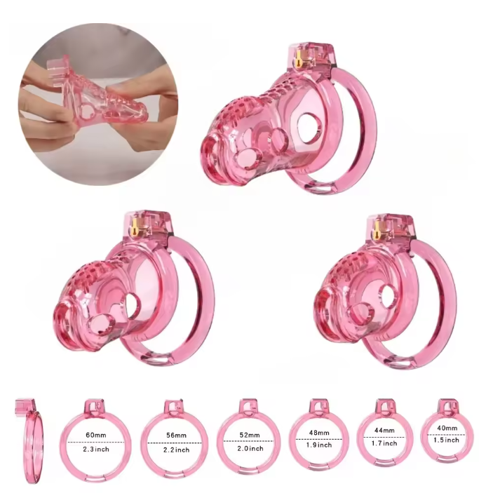 Soft Cage For Permanent Chastity  - pink