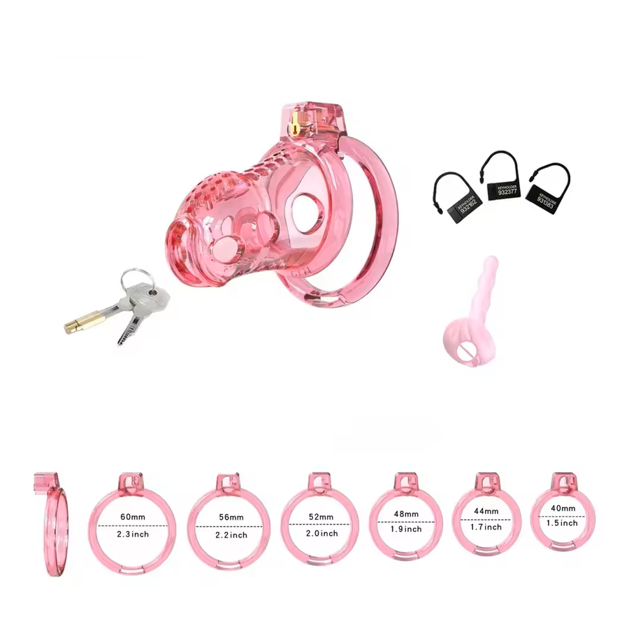 Soft Cage For Permanent Chastity  - pink cage