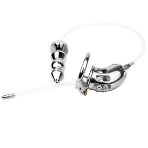 Spiked Male Chastity Cage with Anal Plug sissyloving Spiked Male Chastity Cage with Anal Plug sissyloving