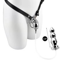 Lade das Bild in den Galerie-Viewer, Metal Botted Male Chastity Cage with Belt
