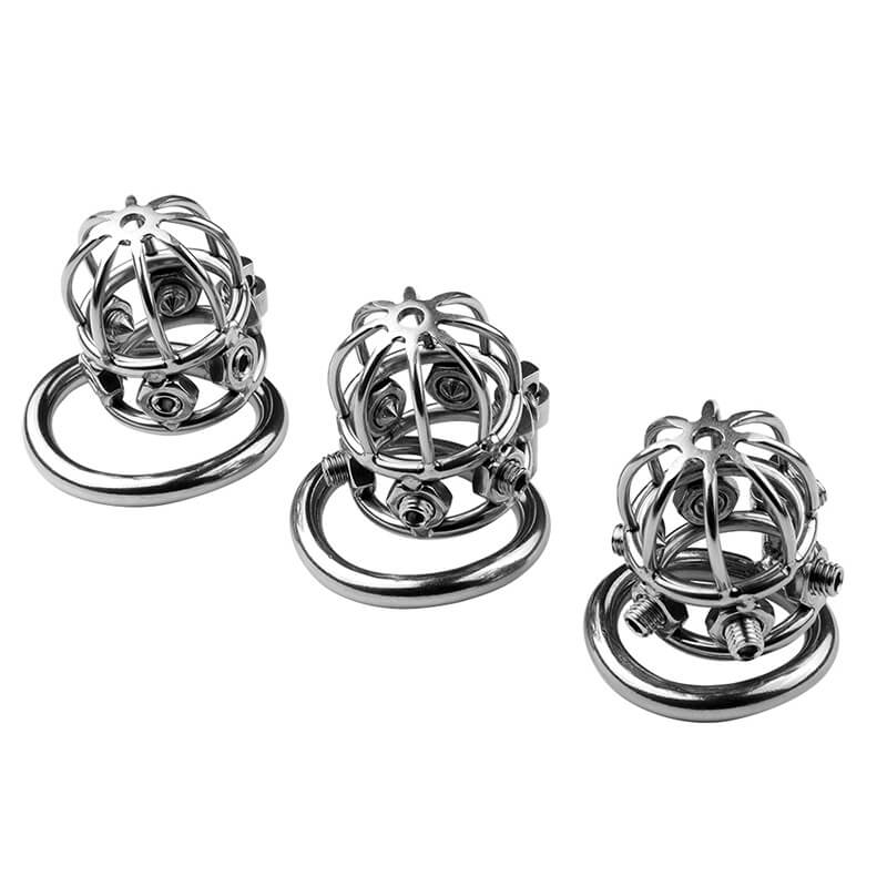 Stainless Steel Rivet Bondage Chastity Cage, gallery view 4