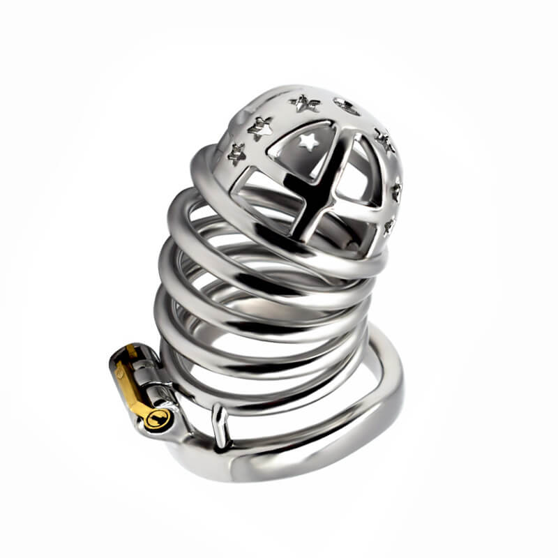 Star Stainless Steel Chastity Cage, gallery view 4