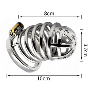Star Stainless Steel Chastity Cage